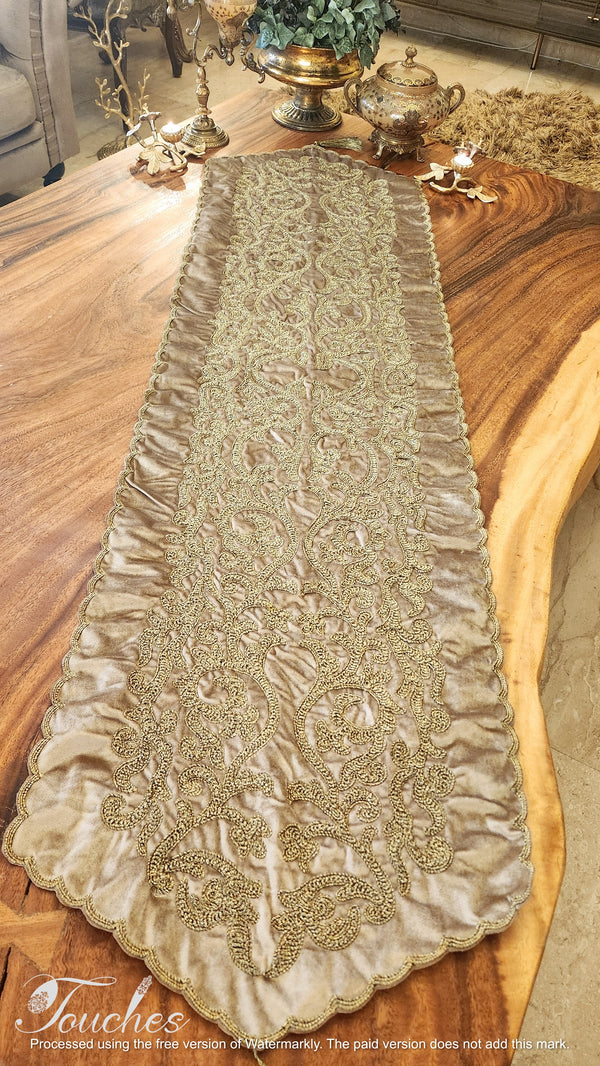 Handcrafted Table Runner with Exquisite Silk Embroidery – 170cm x 50cm