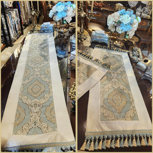 Handcrafted Elegance: Swarovski Crystal Table Runner Set for Dining and Living Room