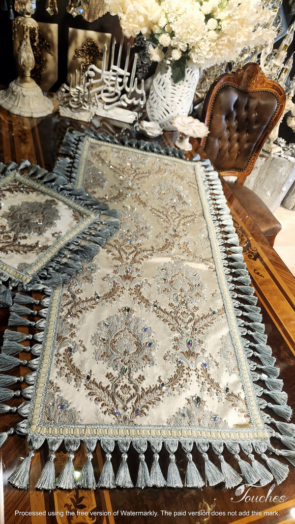 Luxurious Table Covers Set with Original Swarovski Crystals - Multiple Sizes and Shapes