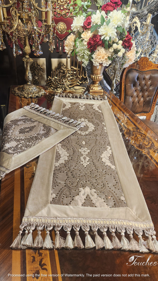 Luxury Table Covers Set Adorned with Genuine Swarovski Crystals