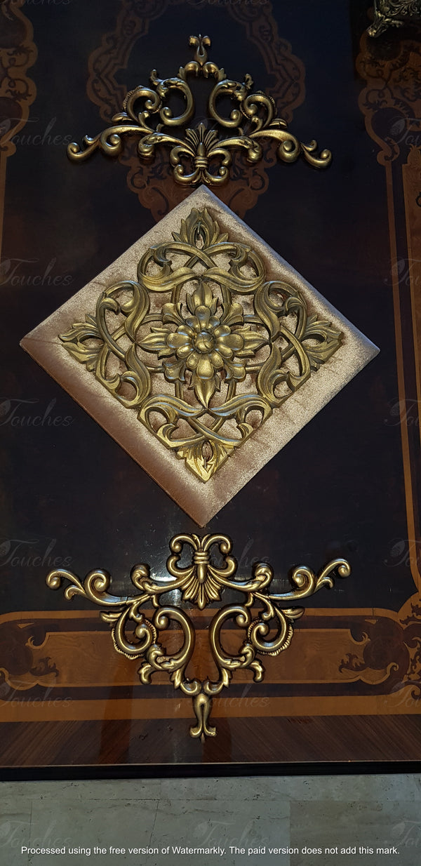 Handmade Square Wall Art with Gold Accent Corner