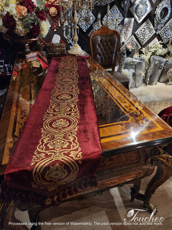 Handmade Burgundy Table Runner – 200cm x 38cm