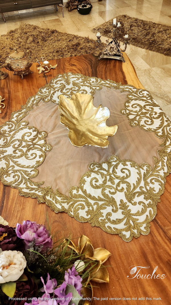 Handmade Exquisite Hand-Embroidered Luxury Table Cover